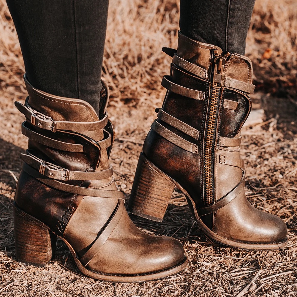 Leather Freebird Booties - Baker
